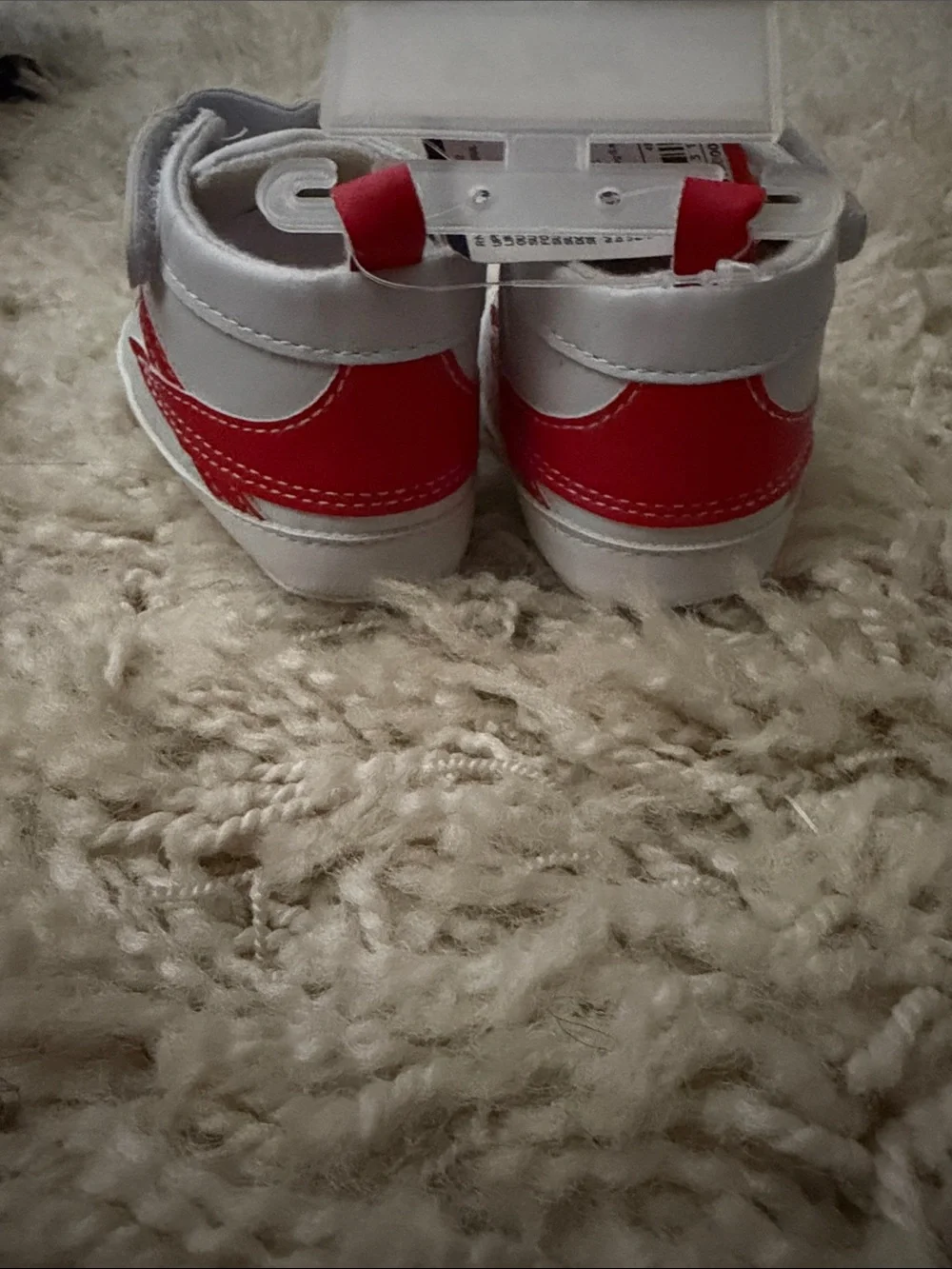 FILA White and Red Baby Walker Sneakers